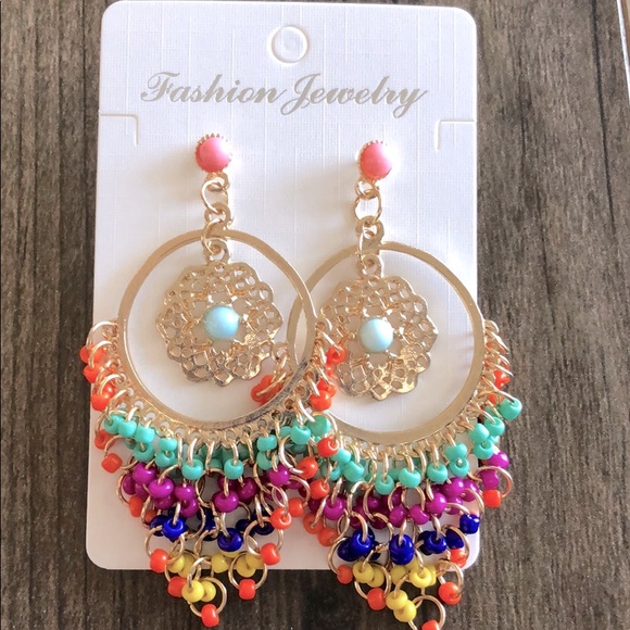 Multicolor drop earrings - Picture 2 of 4